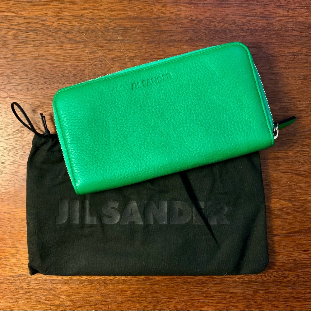 NWT Jil Sander Green Leather Wallet
